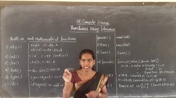 XII Computer Science - Built in and mathematical functions