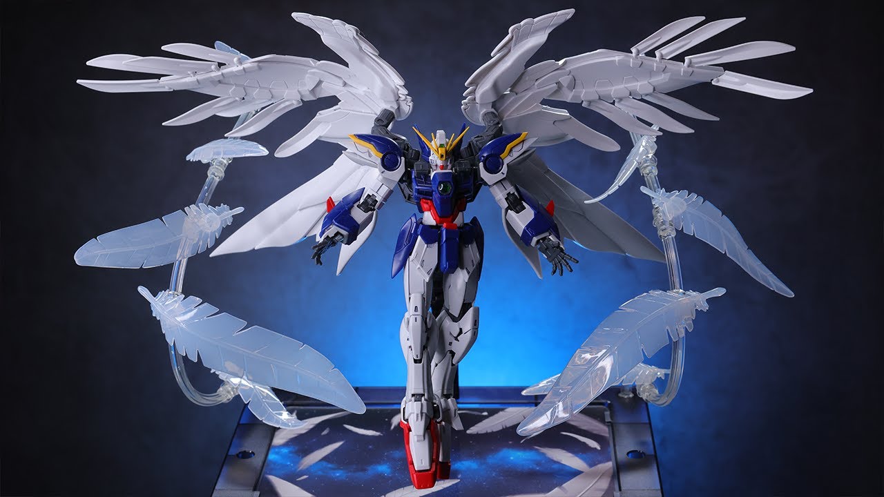 Level Up Your Gundam Wing Display | Rg Wing Gundam Zero Ew Seraphim Feather  Review - Youtube