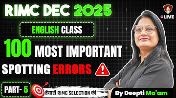 RIMC Entrance Exam Preparation | English Grammar Spotting Errors