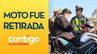 "¡SE VE LA ADULTERACIÓN!": El retiro de moto por patente oculta y permiso - Contigo en la Mañana