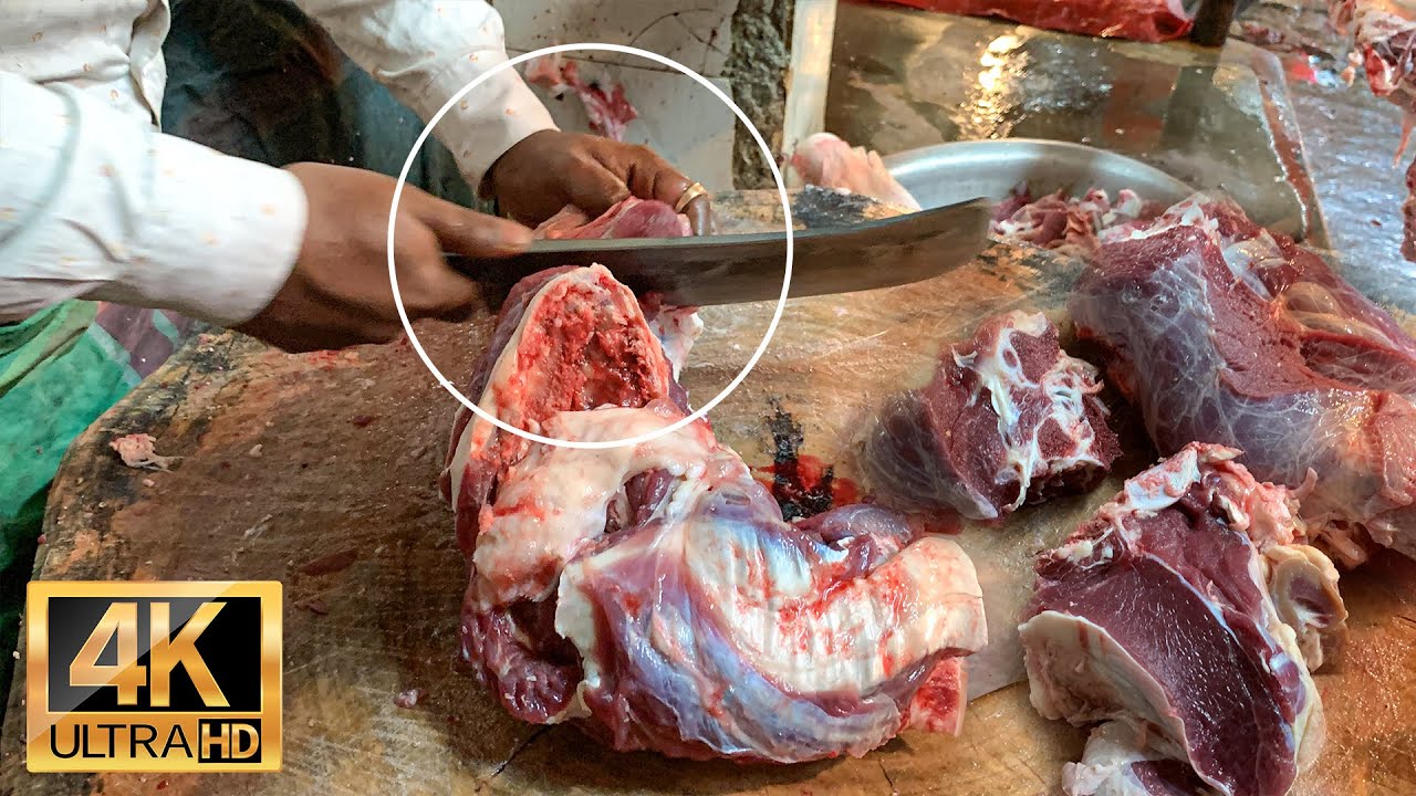 How To Cut Meat Like An Expert Butcher {4K} {60fps} || Meat Cutting Satisfying Video ASMR