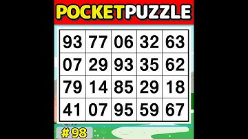 【Pocket Puzzle】 Easy and fun brain training! 《Number Search|Brain training》 #98
