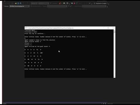 Q Learning reenforce learning samples in c#  programming