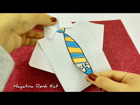 Babalar Günü Origami Kart Yapımı ❤İçinde Sürpriz Var❤Çek ve Gör ❤Çok Kolay ve Eğlenceli 🎈🎈🎈