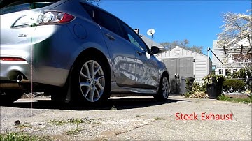 2012 Mazda3 2.5L exhaust: stock vs magnaflow muffler & resonator delete