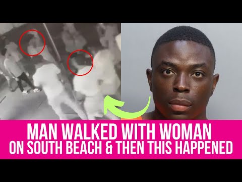 Man Walking on South Beach with Woman When Another Man Did This | Miami Beach Spring Break 2023