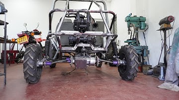 Homemade buggy with differential locking system pt 2 | Engine with reverse gearbox install my buggy
