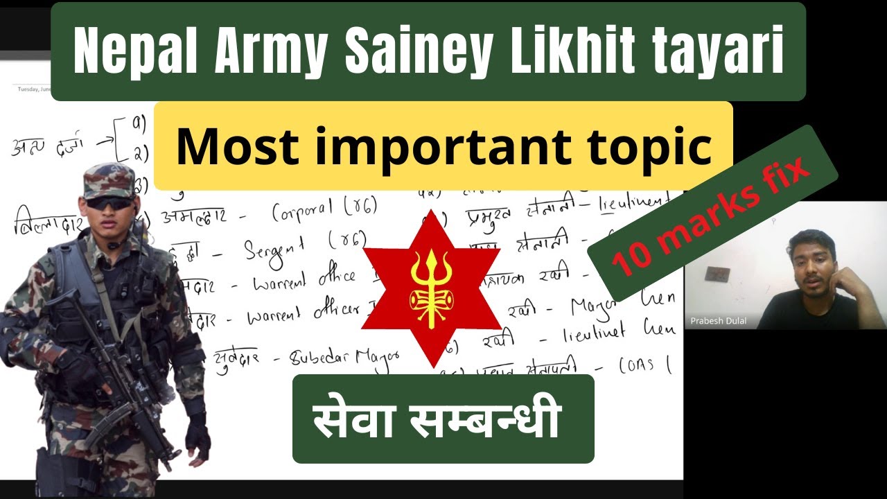 Nepai Army Sainey Likhit exam || Nepali Army Sewa Sambandi