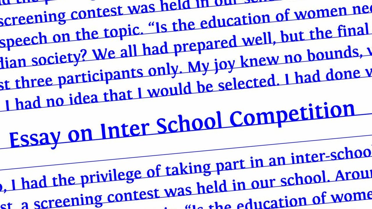 write an essay on your school inter house sport