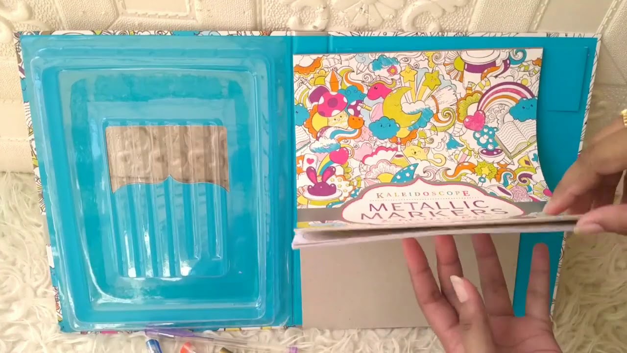 Kaleidoscope Metallic Markers & Glitter Pens Colouring Kit YouTube
