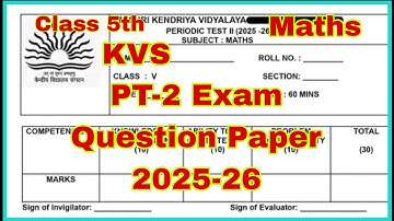 KVS Class 5th Maths PT-2 Exam Sample Paper 2025 With Solutions.