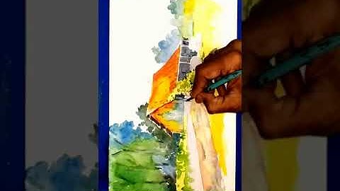 Amazing Watercolor art 🧡❤💛 Satisfying Créative Art #shorts #art#draw#drawing#painting #artwork#paint