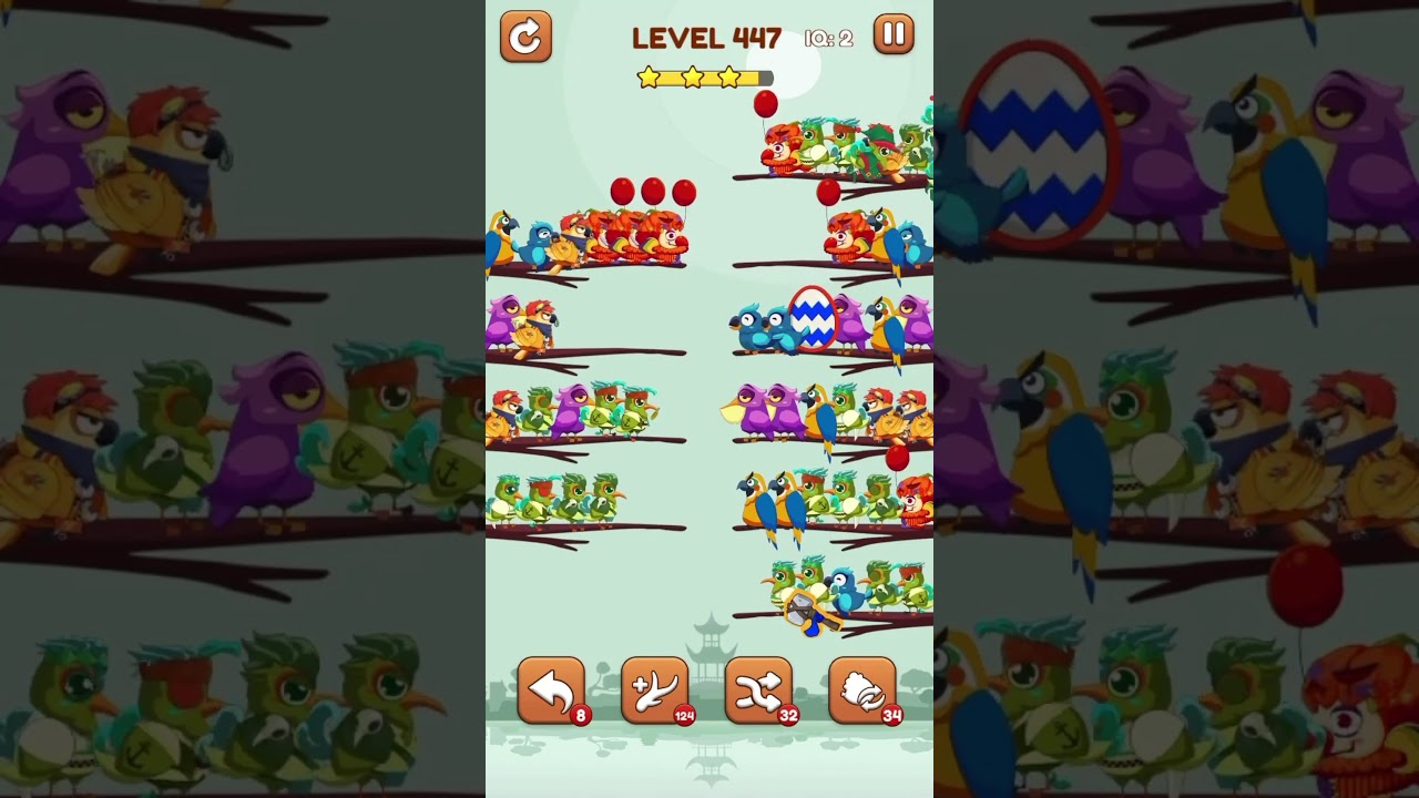 Bird Sort 2 Level 447 Solution | 