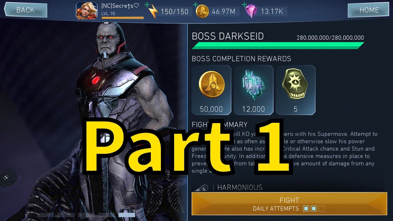 Boss Darkseid Tier 5 Solo Raid Injustice 2 Mobile Youtube