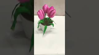 DIY tulips from pistachio shell.... ssubscribe❤ for more👍  #creative art #diycraft #trending 🔥