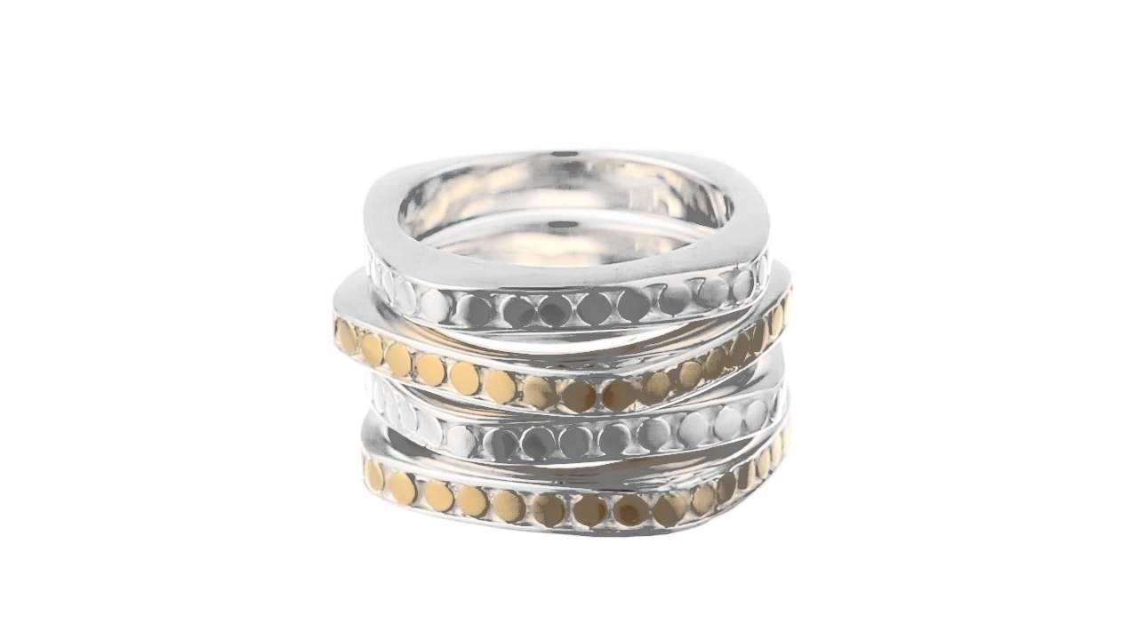 Anna Beck Set of 4 Multi-Disk Stackable Rings  SKU:8490103