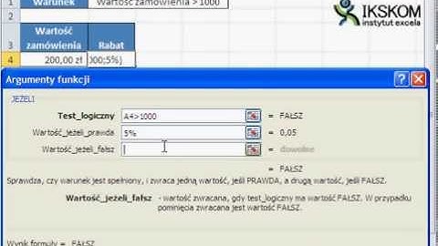 Funkcja jeżeli w Excelu - ikskom.pl