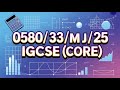 0580/33/M/J/25 | IGCSE Mathematics Past Paper solution