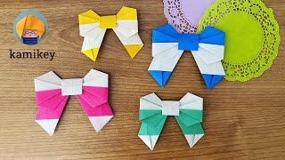 Origami Double Color Bow Kamikey Youtube