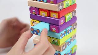 TOP BRIGHT Colored Stacking Game Wooden Building Blocks Tower Board Games screenshot 5