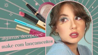 Testando Lançamentos de Maquiagem - Tutorial make azul clarinho | Bellinha Oliver