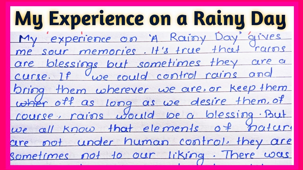 my experience on rainy day essay