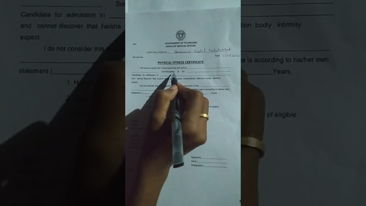 Physical fitness certificate feeling..