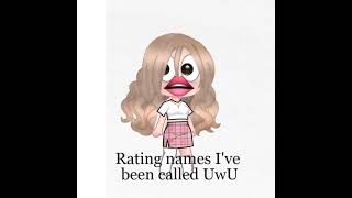 Rating named I&#39;ve been called :D (CW)