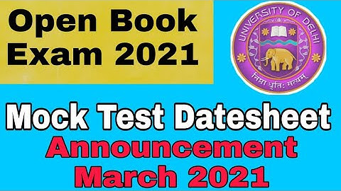 Du Open Book Mock Test Date 2021 & REGULAR | Sol | NCWEB Mock Test 2021
