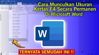 How to Set F4 Paper Size Permanently in Microsoft Word