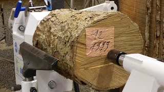 Woodturning a 22 year old Log