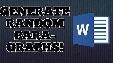 Generate Random Paragraphs Using MS Word!