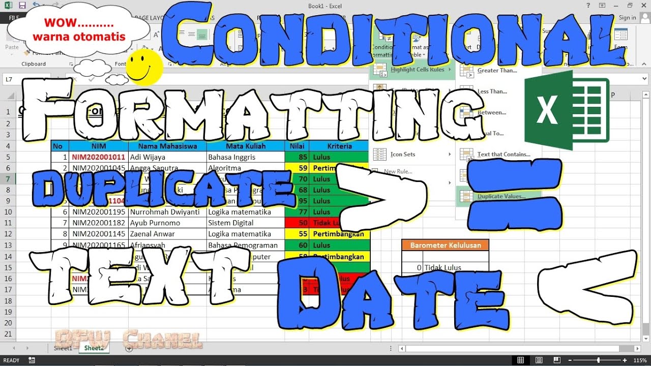 Conditional Formatting Microsoft Excel YouTube