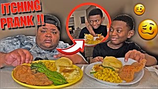 YOU MAKING ME ITCH PRANK ON MOE (HE GOT ME YALL) SUNDAY DINNER MUKBANG