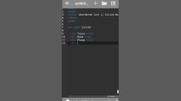 UNORDERED LIST WITH TYPE CIRCLE BULLET || HTML || #Shorts #Short