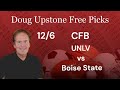 Free Football Pick UNLV Rebels vs Boise State Broncos 12/06/2024 College Football Free Picks