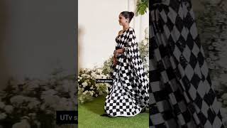 Sharvari In Black Saree Look Hot .