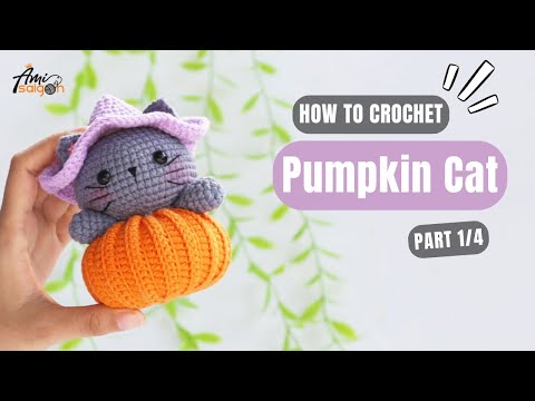 758 | Pumpkin Cat🎃😽 Amigurumi (1/4) | How To Crochet Halloween
