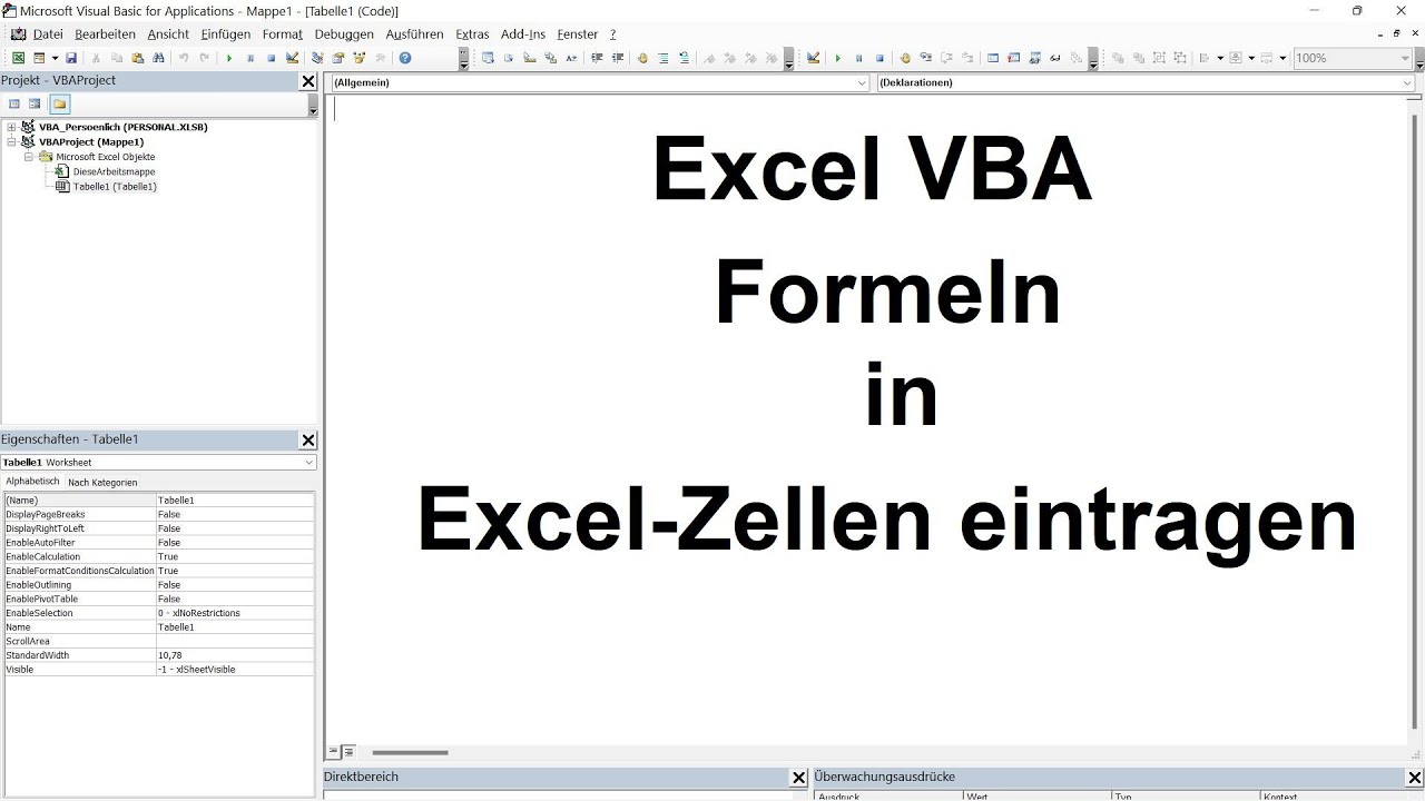 Vba Formel In Zelle Schreiben Mit Variable www.youtube.com