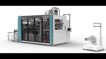 FJL-SZ-850B I Plastic cup thermoforming machine with robot stacker