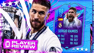 BEST CB ON FIFA 21 ? | 98 END OF ERA SERGIO RAMOS PLAYER REVIEW | FIFA 21 Ultimate Team