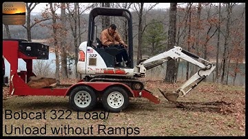 Unloading and Loading Bobcat 322 Excavator Without Ramps