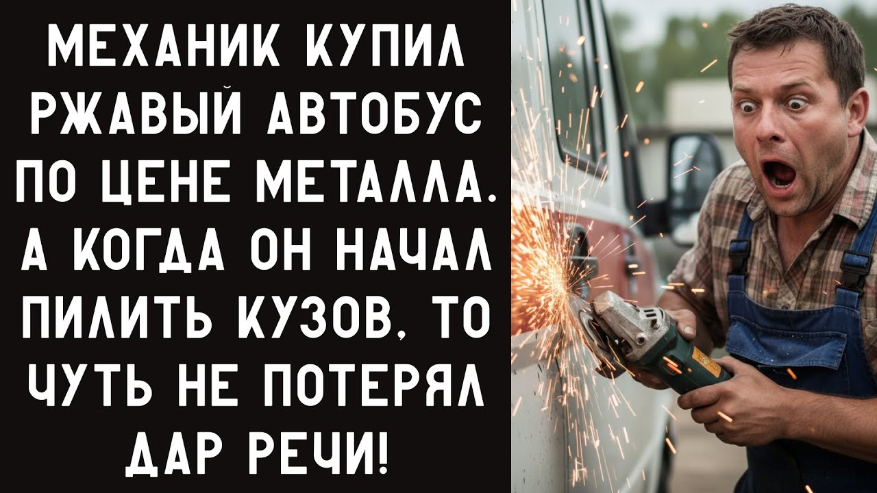 МЕХАНИК КУПИЛ РЖАВЫЙ АВТОБУС ПО ЦЕНЕ МЕТАЛЛА, А КОГДА  НАЧАЛ ПИЛИТЬ КУЗОВ, ТО ПОТЕРЯЛ ДАР РЕЧИ!