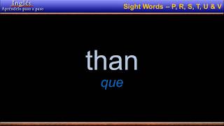 English Sight Words | Vocabulario  P, R, S, T, U y V | ingles gratis | learn english | free english