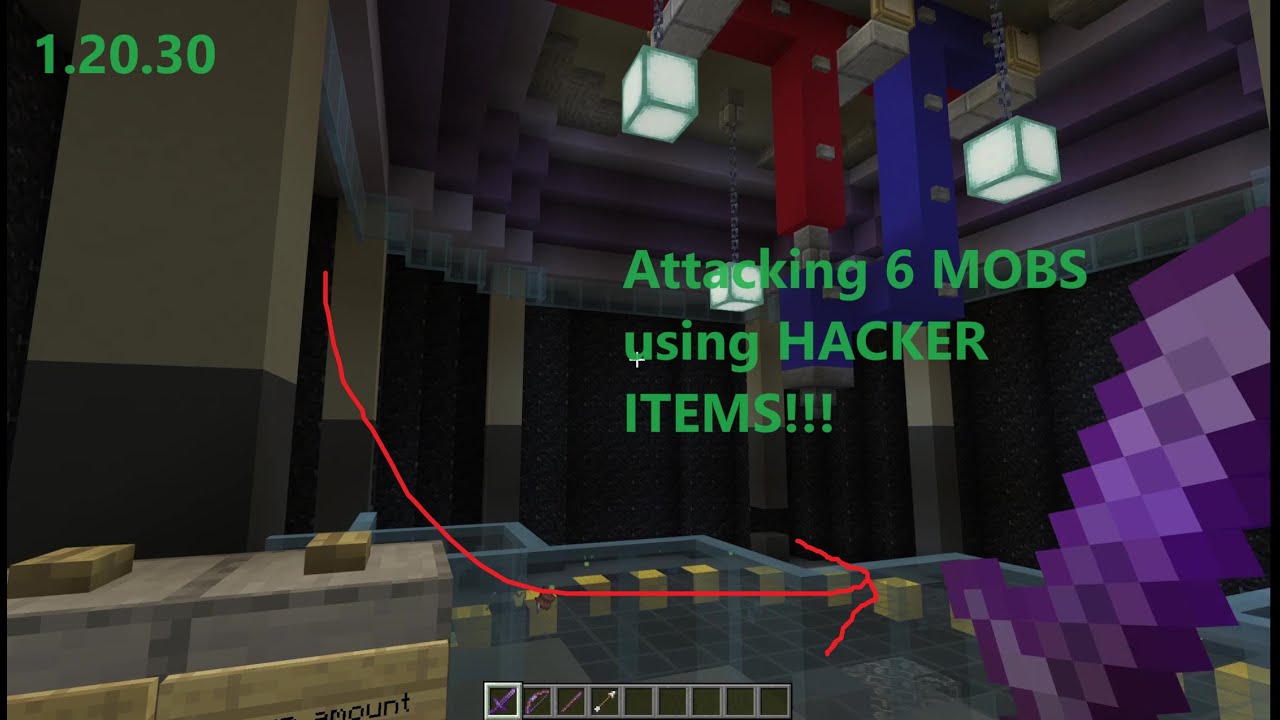 Attacking 6 MOBS using HACKER ITEMS In Minecraft! (PC)😘 - YouTube