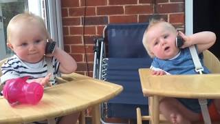 babies talking on phone : funny videomust watch