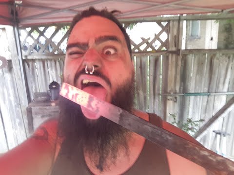 Hot steel across tongue