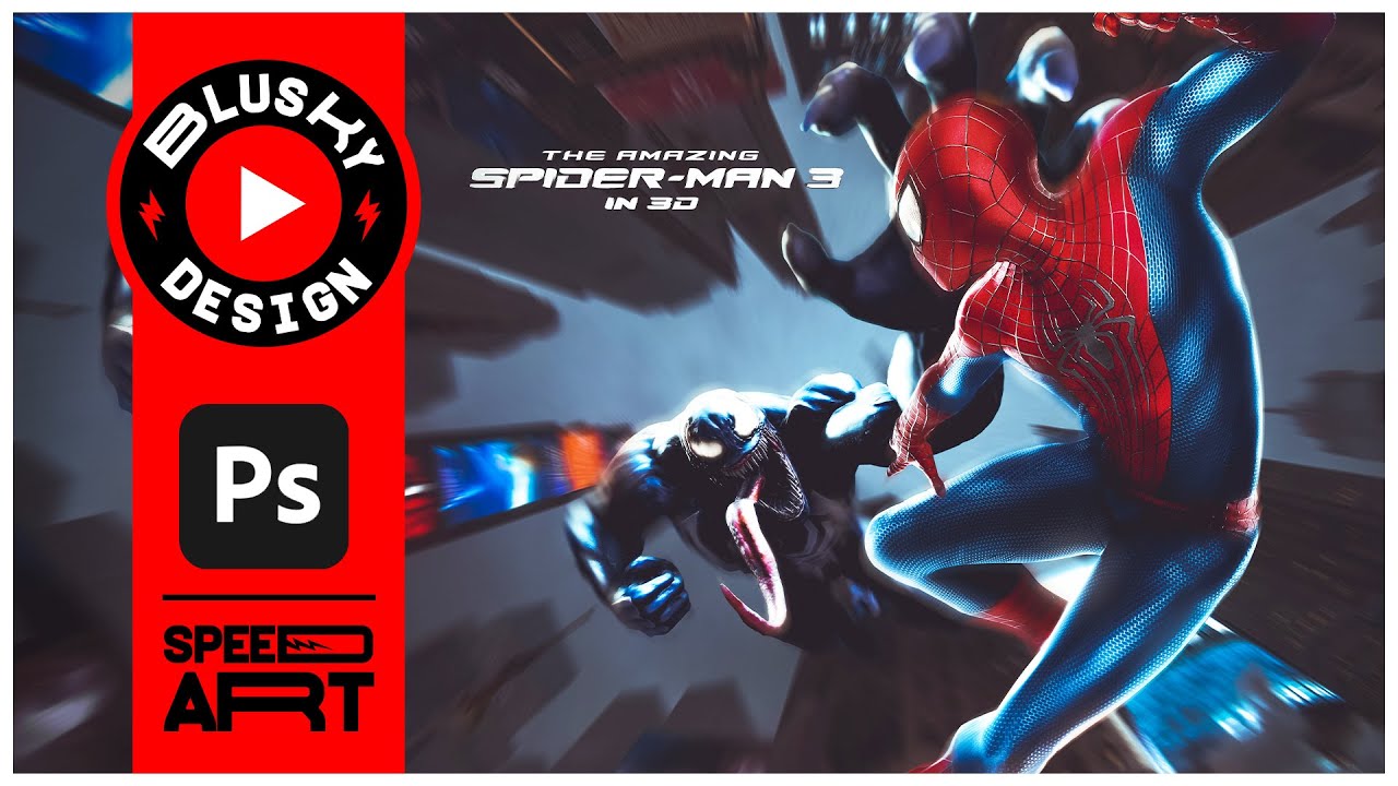 Amazing Spiderman vs Venom Poster | Photoshop SpeedArt