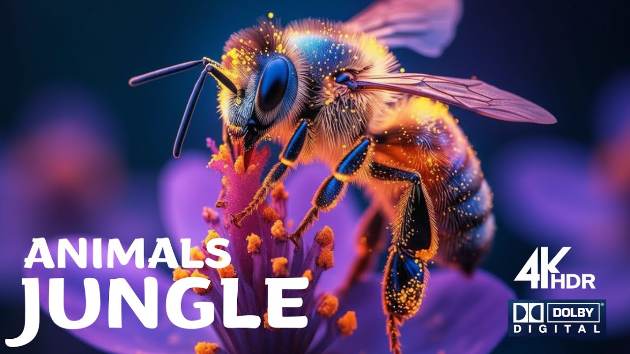 Planet Animals 4K ULTRA HD – Rainforest Wildlife With Calm Music - Amazing Animal Worl 4K