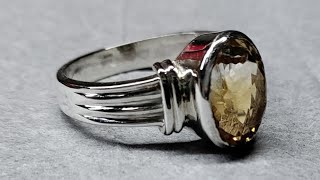 Chandi pushkaraj anguthi | silver yellow sapphire ring | making process 💍